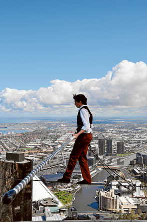 Sky-high stunt over Southbank