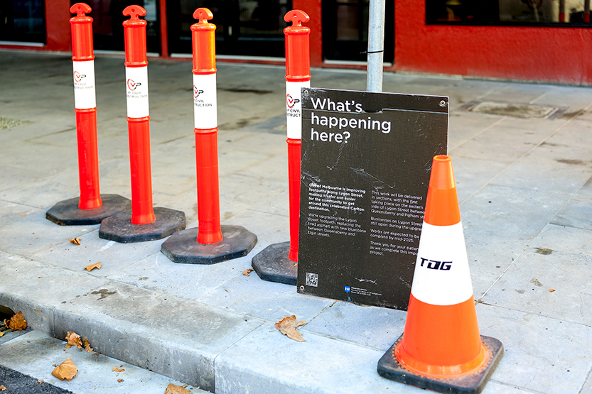 Footpath renewal continues on Lygon St