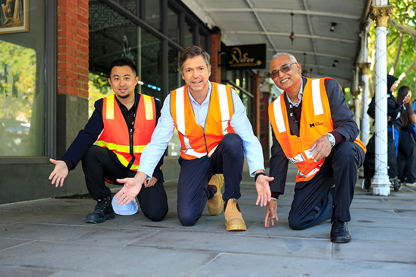 Footpath renewal continues on Lygon St