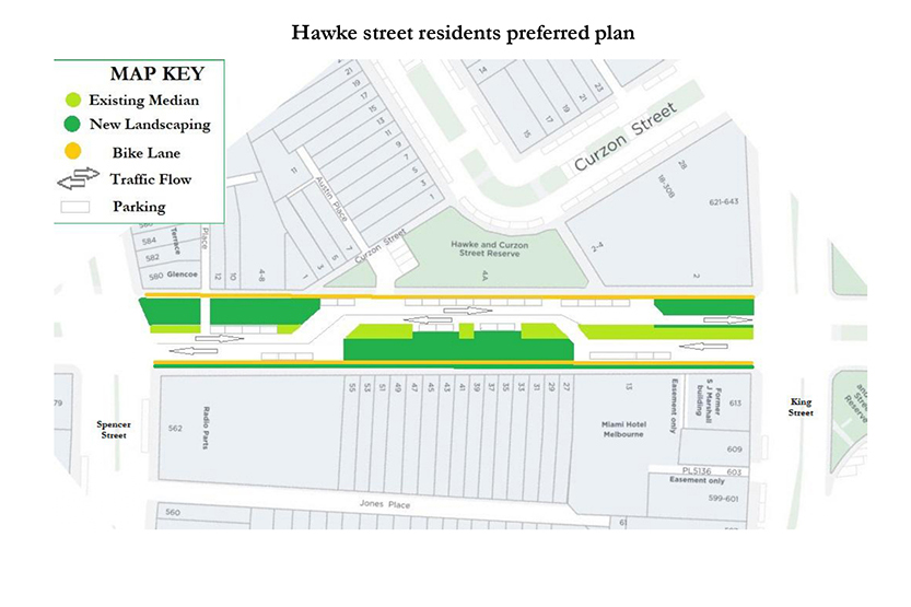 Hawke St residents petition council over preferred greening plan
