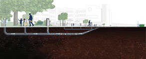 Bottomless garbage bins