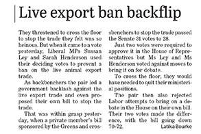 Liberals and Nationals ship sheep