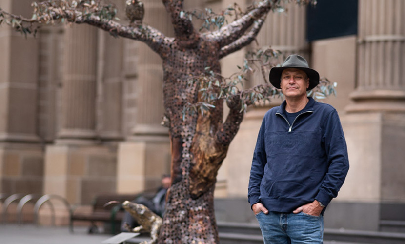 Artist shows cost to environment through Money Tree sculpture