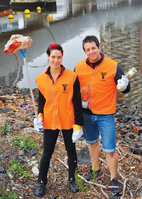 YMCA team cleans up