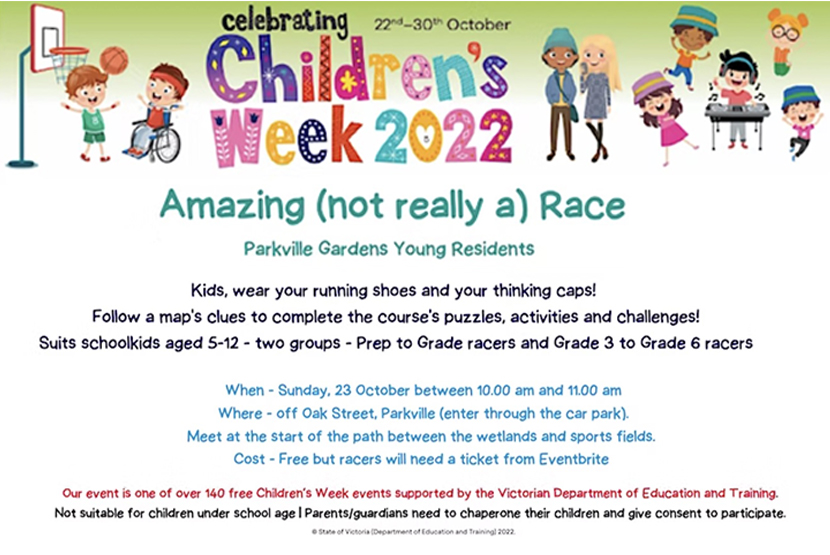 Calling all Parkville Gardens primary schoolkids, parents and guardians!