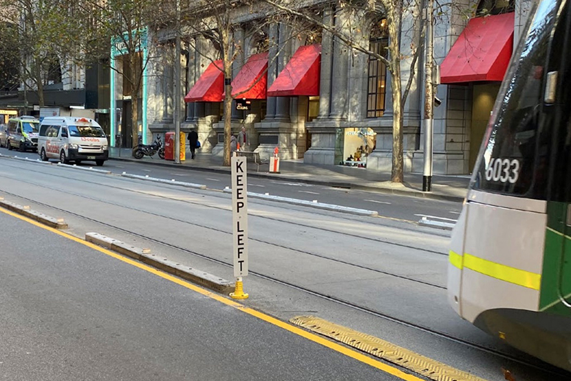 Tram separator works underway in CBD