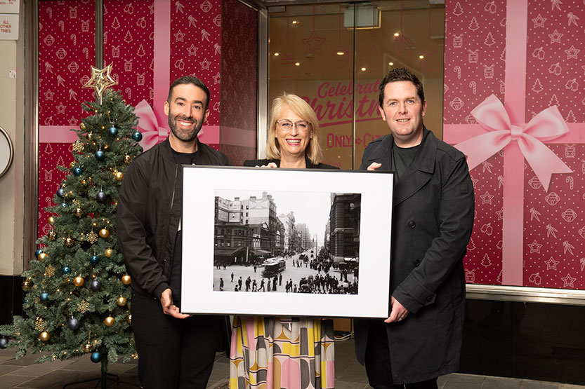 Nostalgic prints and gift wrapping for shoppers on Collins St