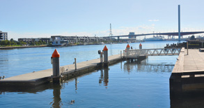 Boating - Commuter ferry on the horizon