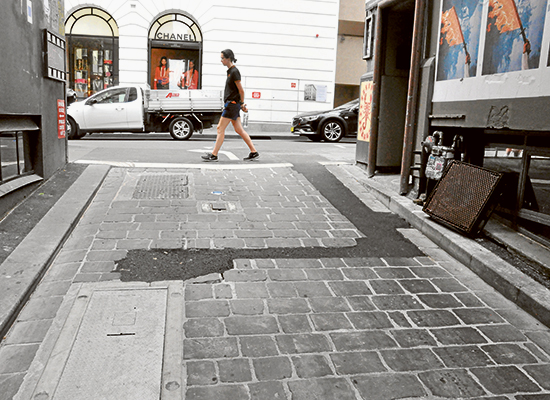 Stonewalling laneway repairs