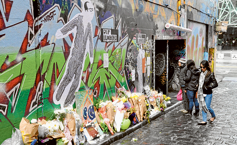 Laneway shrine for Chinese dissident