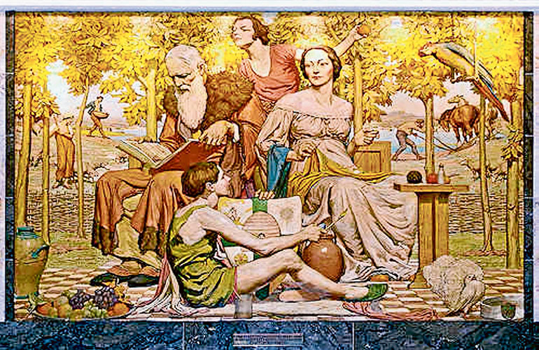 Artwork enclosed in Versace store