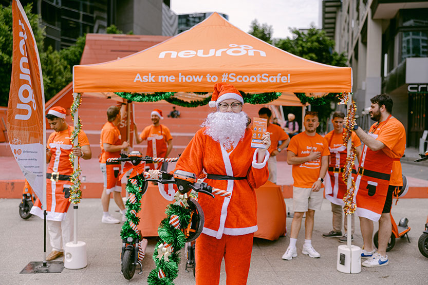 Santa drops into town to promote e-scooter safety