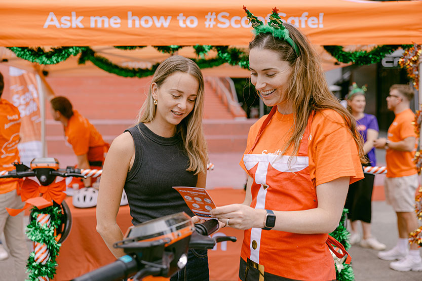 Santa drops into town to promote e-scooter safety