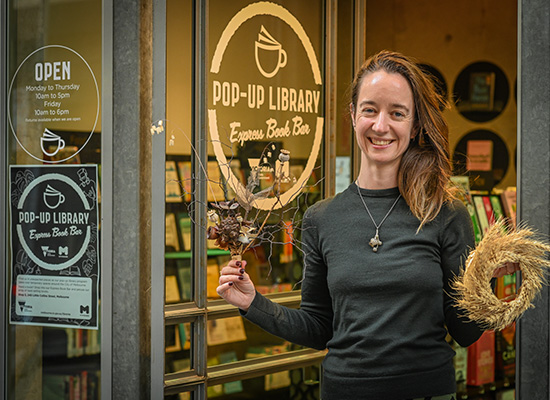 A library with an artistic flair