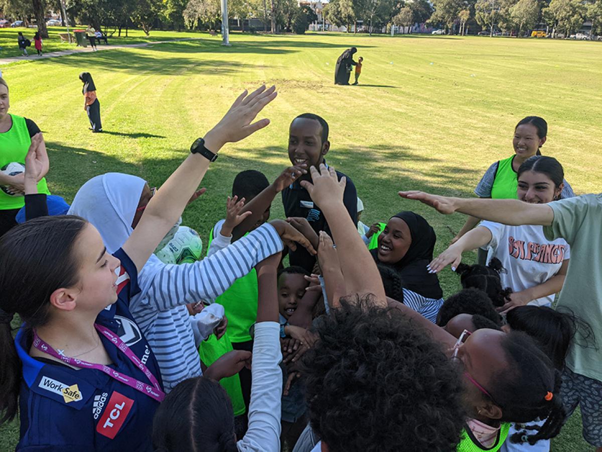 Refugees, racism and football on the curriculum at school visit