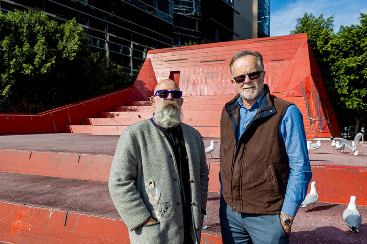 Push mounts for upgrade of “eyesore” red stairs