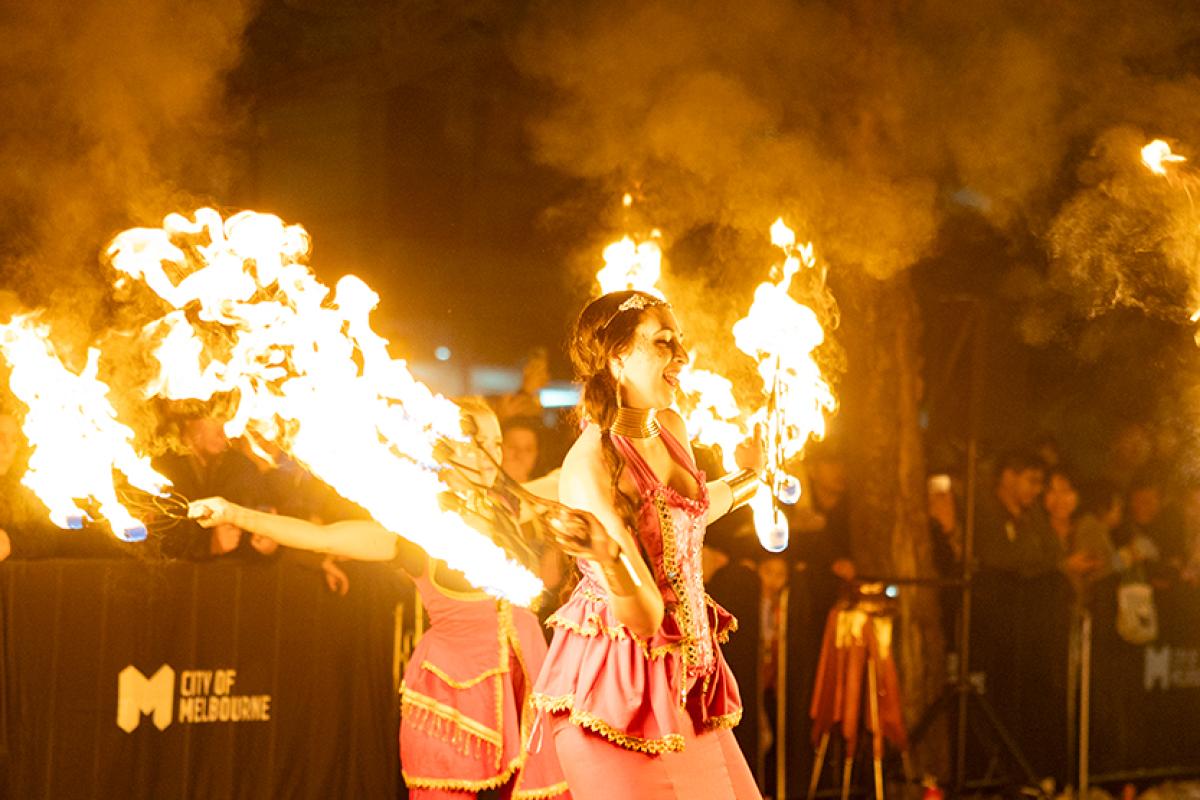 Record-breaking Firelight Festival lights up Docklands