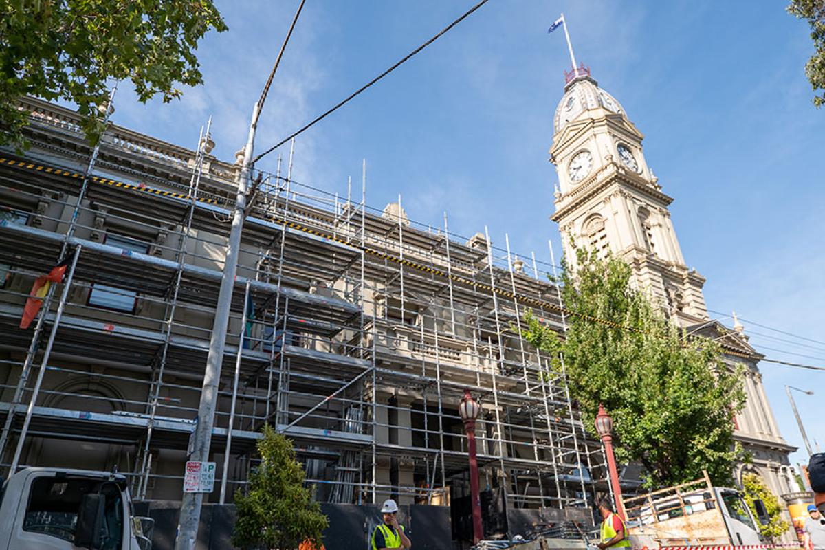 North Melbourne Town Hall undergoes restoration works