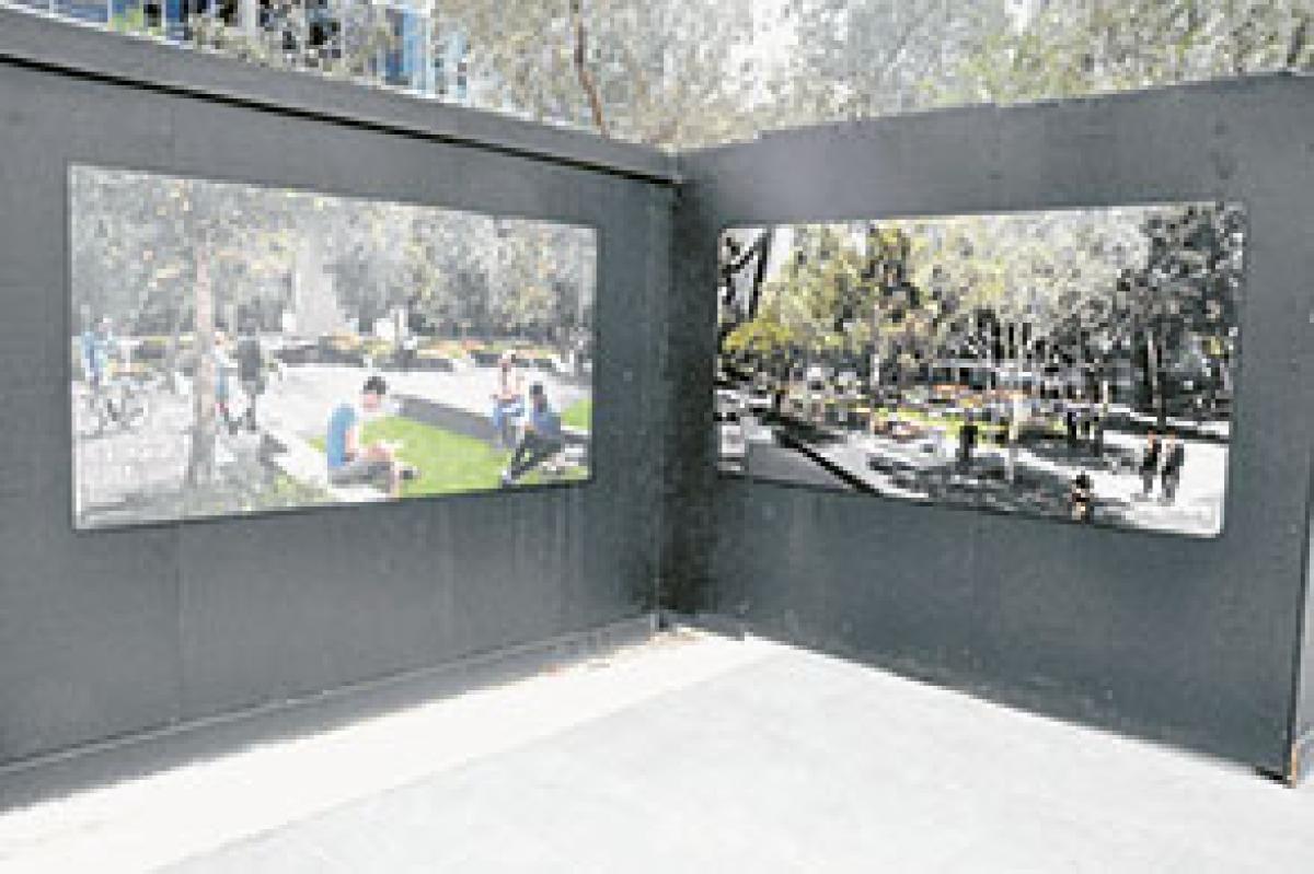 Hoardings up on Riverside Square