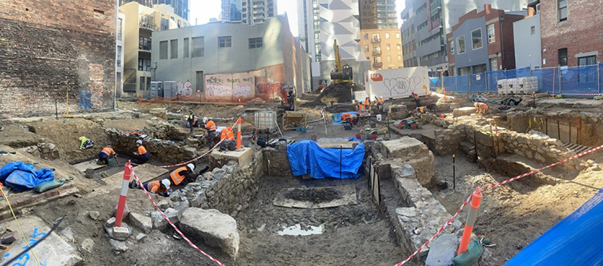 Archaeologists uncover remnants of historic homes at construction site